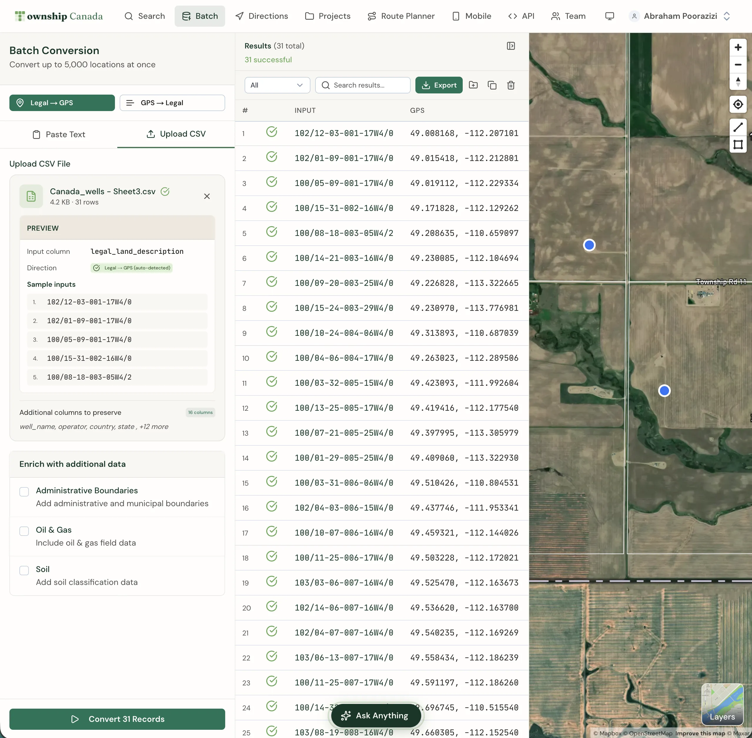 Batch conversion interface